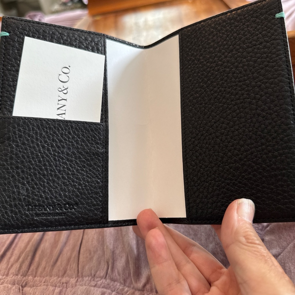 Tiffany andCo. Black leather passport cover. Brand‎ new- never used. - Picture 3 of 6